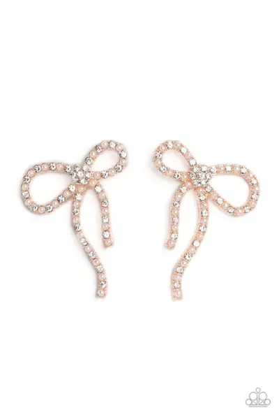 Paparazzi Earring ~ Deluxe Duet - Rose Gold