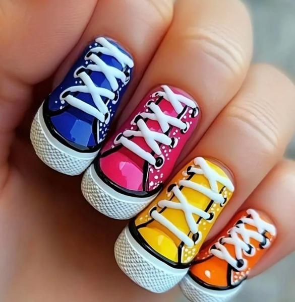 24pcs Sneaker Themed Press On Nails