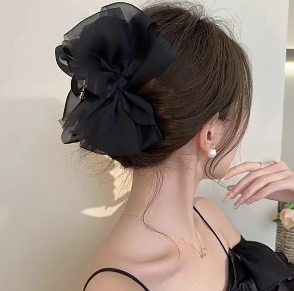 1pc Elegant Bow Fabric Hair Clip