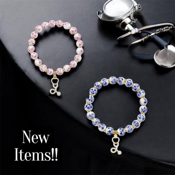 1pc Floral Porcelain Stethoscope 🩺 Bracelet 
