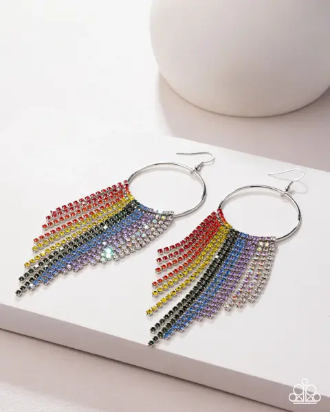 Streamlined Shimmer - Multi Earrings - Paparazzi Accessories