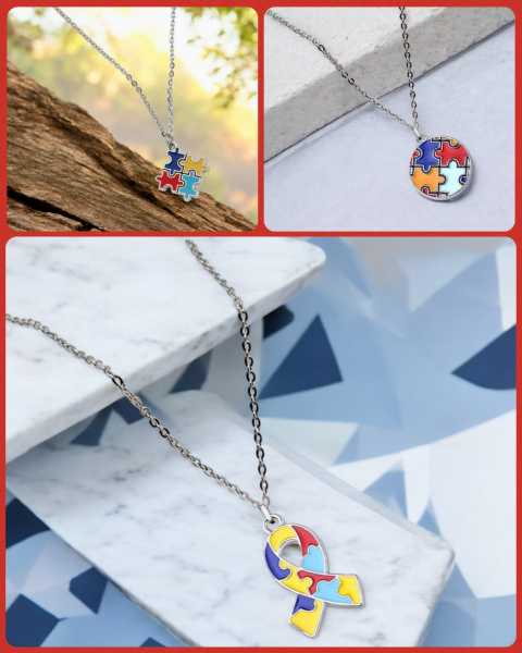 1pc Autism Awareness Necklace 