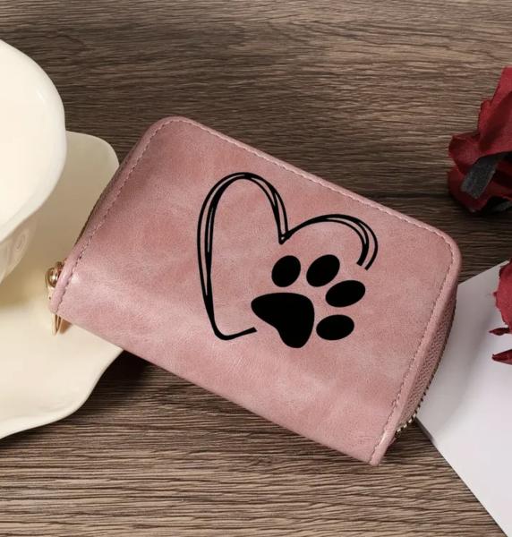 1pc Pink Paw 🐾 Print Wallet