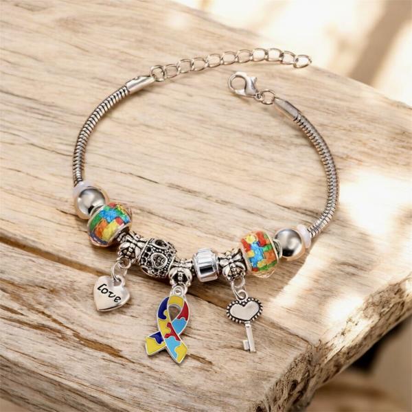 1pc Autism Awareness Charm Bracelet 