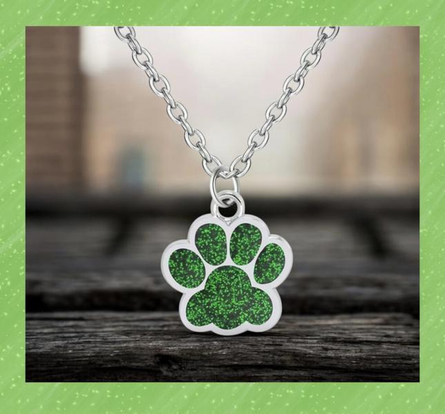 1pc Paw 🐾 Print Necklace ~ Green