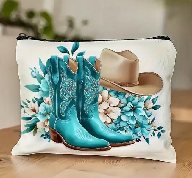 1pc Western Cowboy Cosmetics Bag