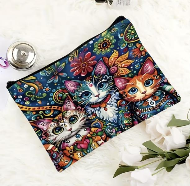 1pc Cat Cosmetic Bag