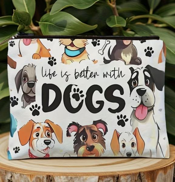 1pc Dog Themed Cosmetic Bag