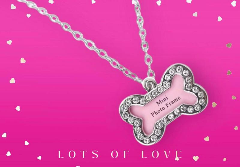 1pc Rhinestone Bone 🦴 Photo Necklace 