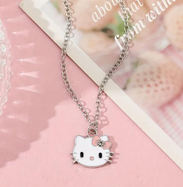 1pc Hello Kitty Bow Pendant Necklace 
