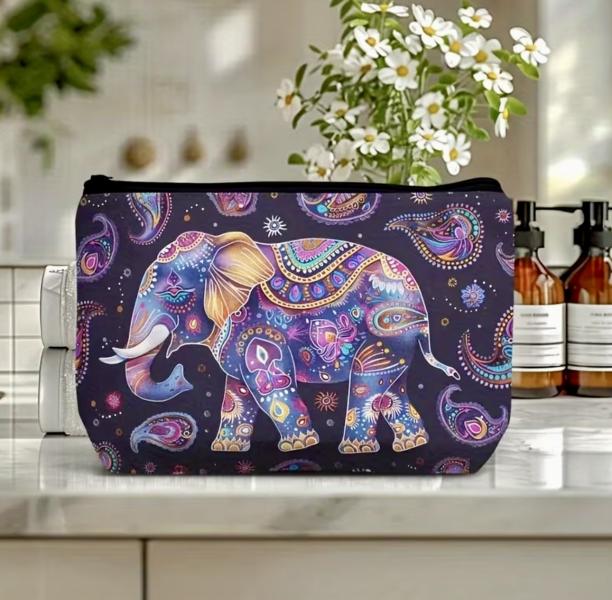 1pc Boho Elephant Cosmetic Bag